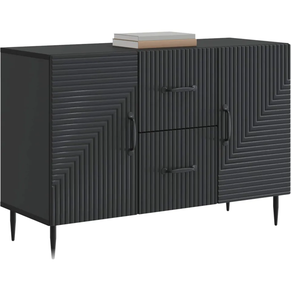 vidaXL Dressoir met lade Zwart 89 x 34,5 x 60 cm Bewerkt hout