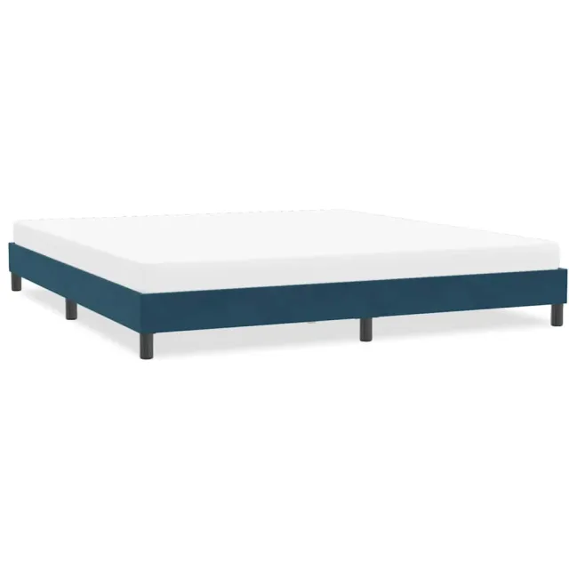 vidaXL Bedframe zonder matras 200x210 cm fluweel donkerblauw