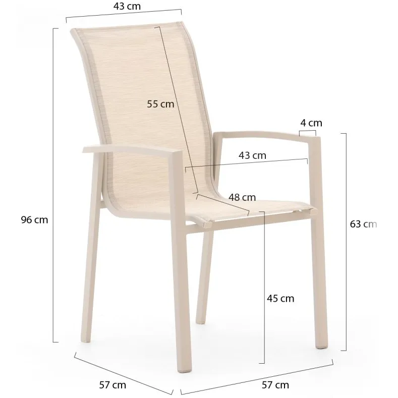 Forza Furniture Forza Centallo dining tuinstoel stapelbaar taupe, foto 2