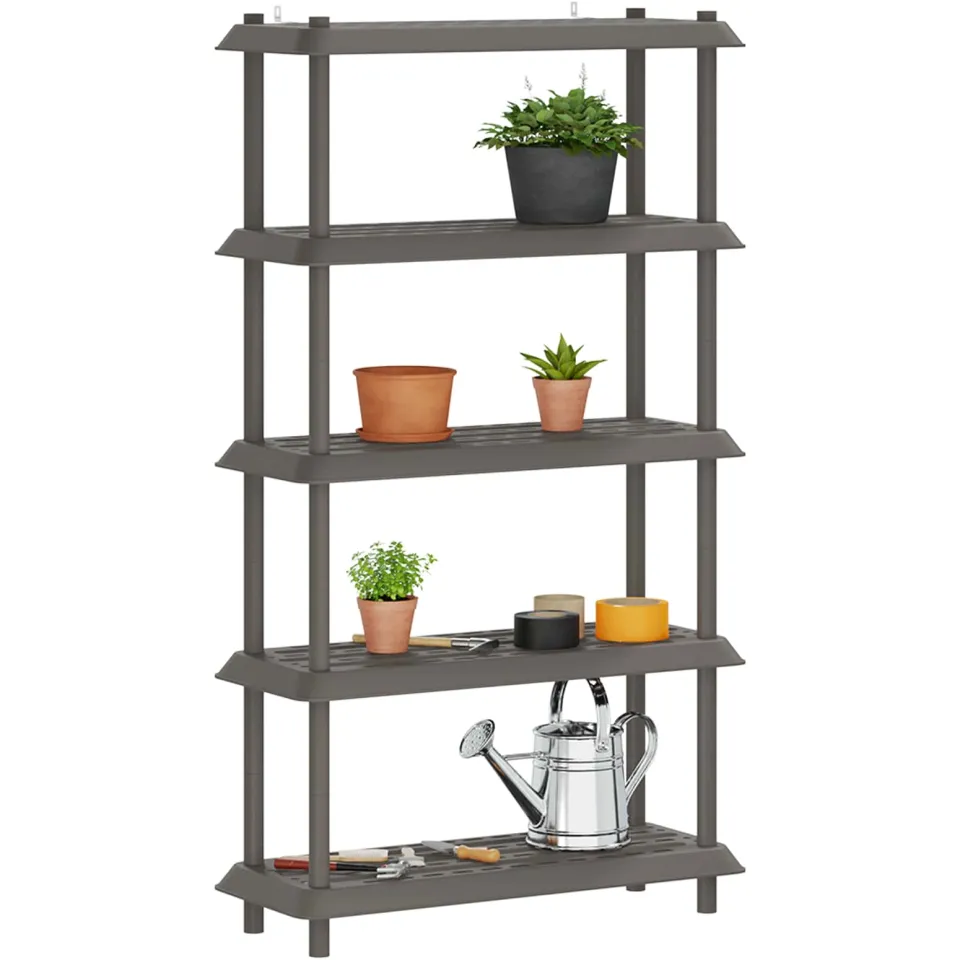 vidaXL Plankenunit 5-laags 100 x 40 x 177 cm PP Lichtgrijs