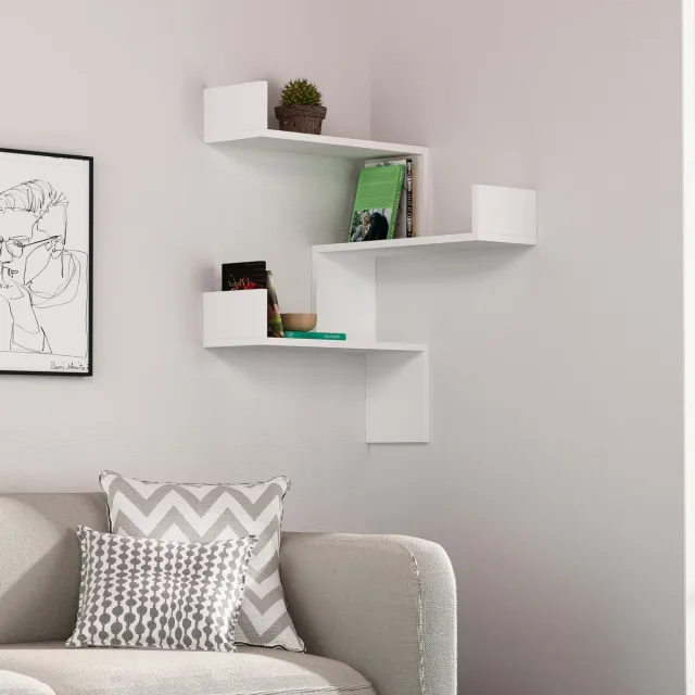 Skye Decor , Wandplank, Luksa - White, Gemelamineerde spaanplaat, Wit, 60 x 60 x 90 cm
