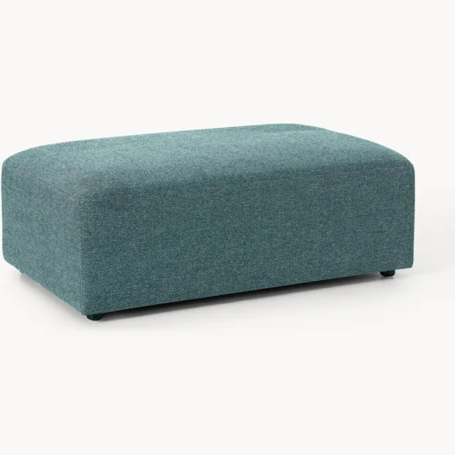 Westwing Collection XL voetenbank Melva, B 116 x D 72 cm Turquoise, Groen