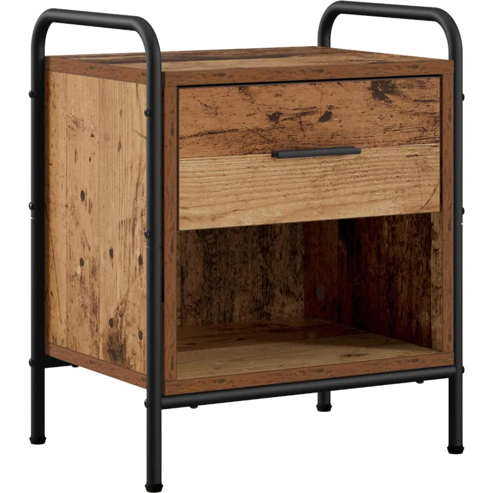 vidaXL Nachtkastje 2 st Oud hout 40 x 30 x 50 cm Bewerkt hout Bruin