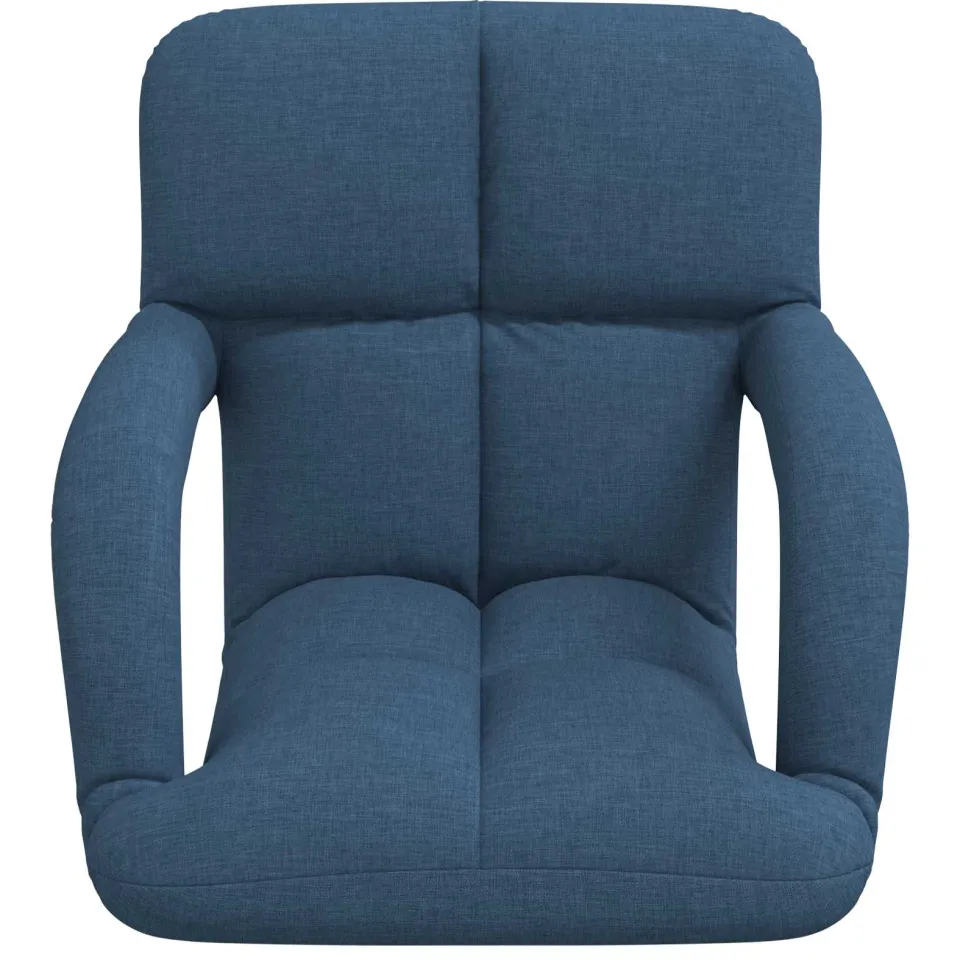 vidaXL Verstelbare vloerstoel met armleuning 5 Posities Stof blauw, foto 4