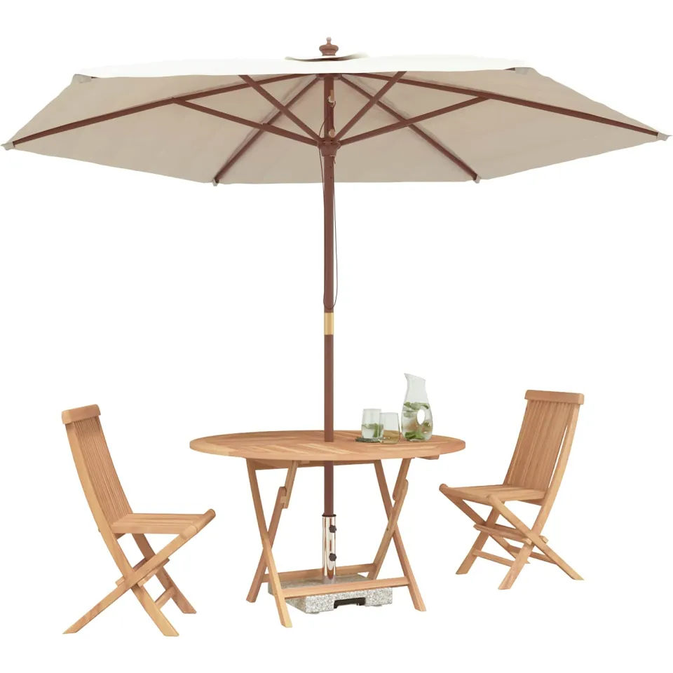 vidaXL Tuin Bistro Set 3 st Naturel Massief Teakhout, foto 2