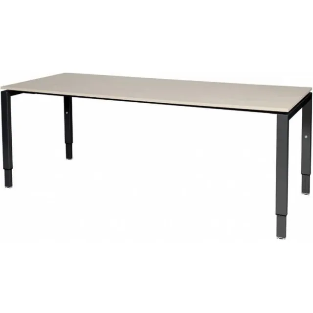 Schaffenburg Verstelbaar Bureau - Domino 200x80 robson - zwart frame Zwart (RAL9005)/Robson Eiken