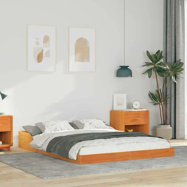 vidaXL Bedframe Wasbruin 120 x 190 cm Massief grenenhout