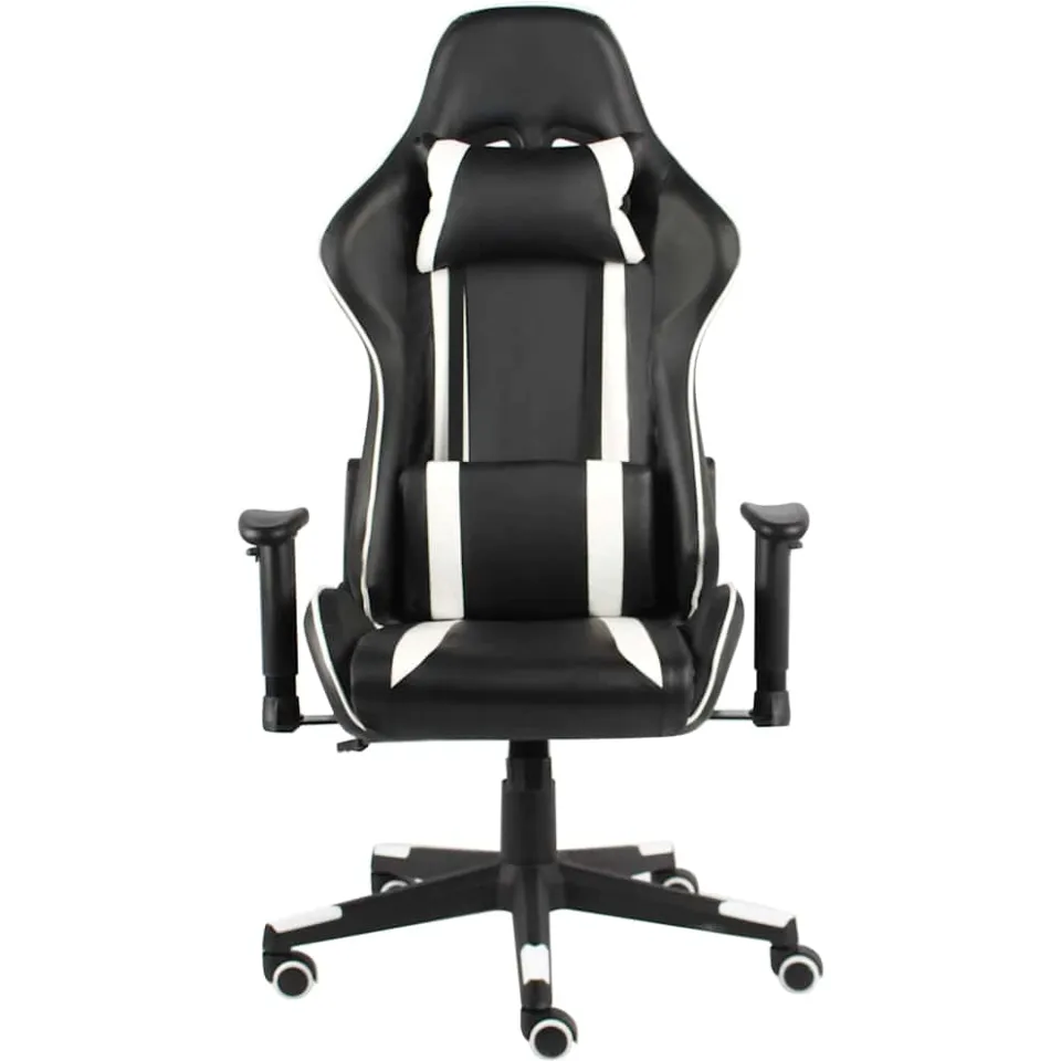 vidaXL Gamestoel draaibaar PVC wit, foto 2