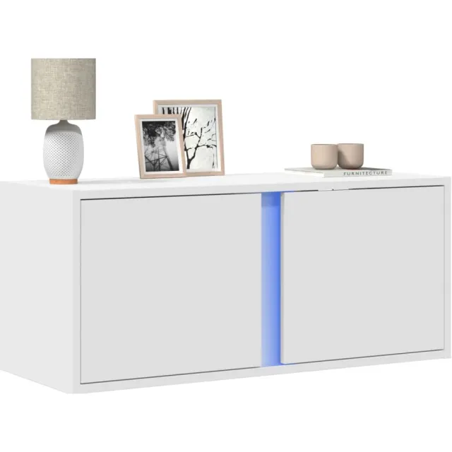 vidaXL Tv-wandmeubel met LED-verlichting 80x31x35 cm wit