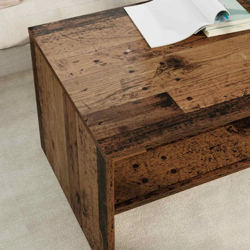 vidaXL Salontafel Oudhout 100 x 50 x 40 cm Bewerkt hout bruin, foto 4