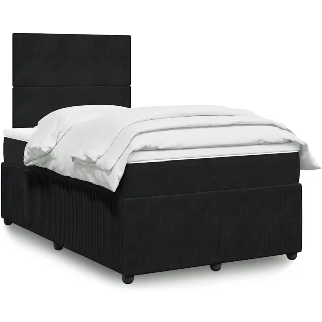vidaXL Boxspring met matras fluweel zwart 120x190 cm