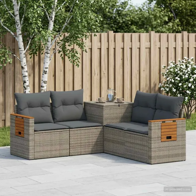 vidaXL Bankstel 5 st Grijs en Donkergrijs 179 x 179 x 85 cm