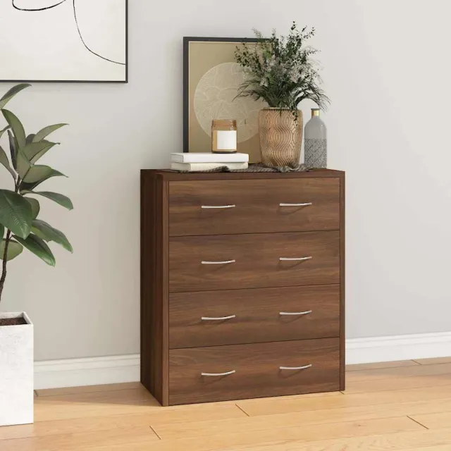 vidaXL Dressoir met 4 lades 60x30,5x71 cm bruineiken, foto 2