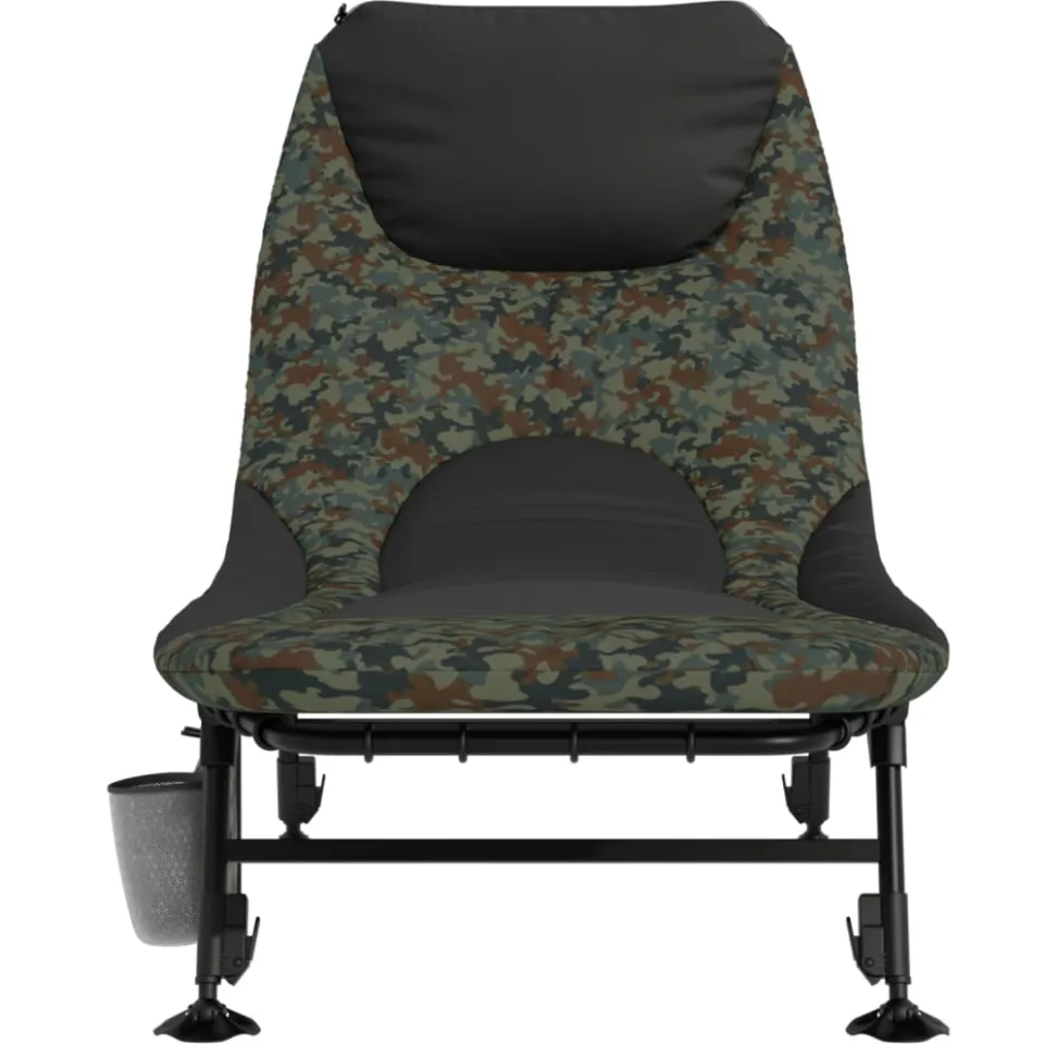 vidaXL Visbed met verstelbare modderpoten inklapbaar camouflage Meerkleurig