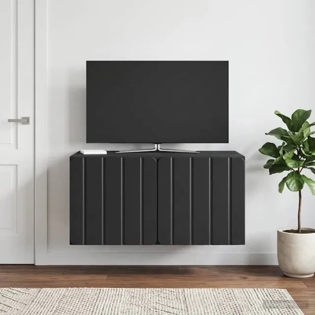 vidaXL Wandbeugel TV-kast 59,5 x 41 x 30 cm Zwart Bewerkt hout