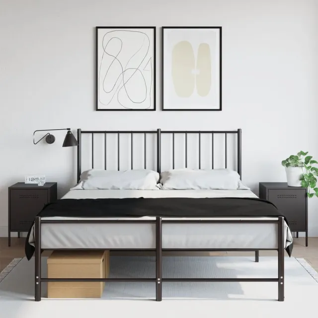 vidaXL Nachtkastjes 2 st 36x39x50,5 cm staal zwart, foto 2