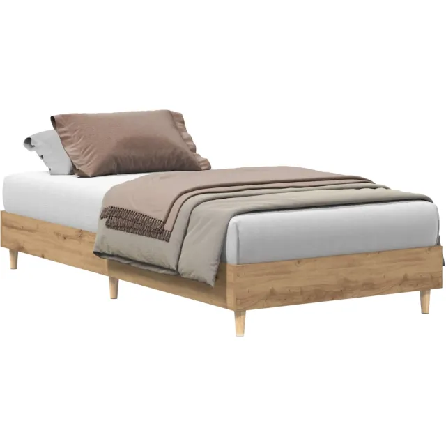 vidaXL Bedframe Artisanaal eiken 80 x 200 cm Bewerkt hout Bruin