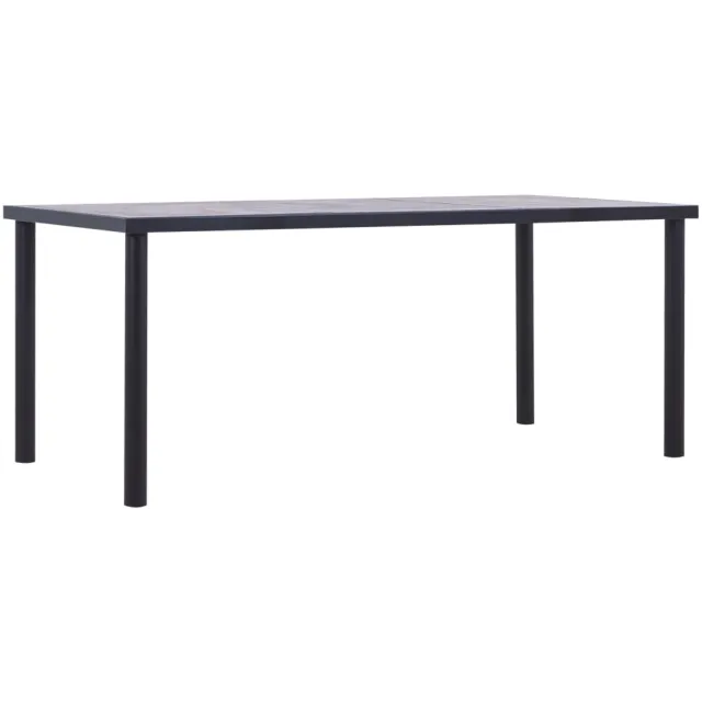 vidaXL Eettafel 180x90x75 cm MDF zwart en betongrijs