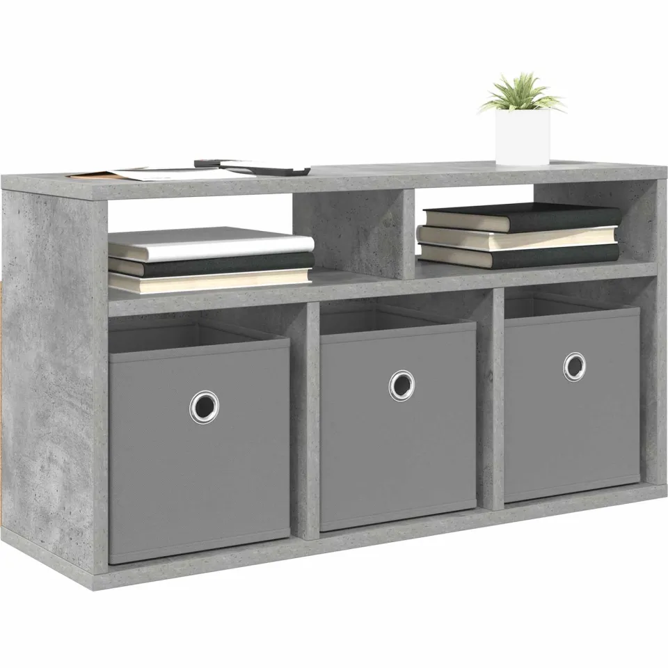 vidaXL Laagkast met lade Beton Grijs 72 x 22,5 x 38 cm