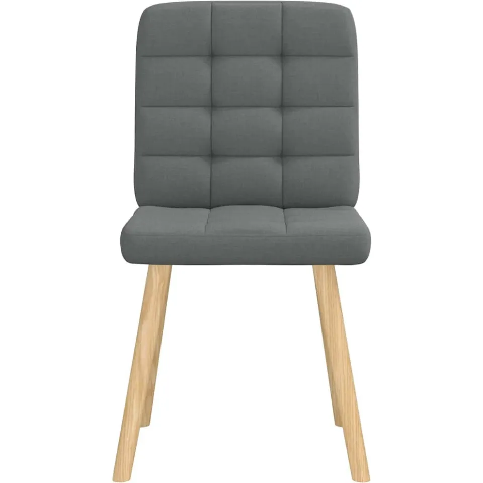 vidaXL Eetkamerstoelen 6 st stof donkergrijs