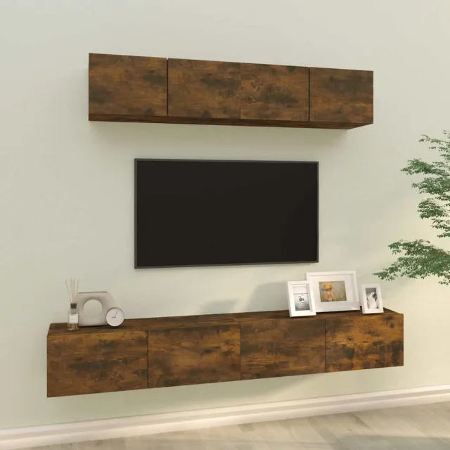 vidaXL 4-delige Tv-meubelset bewerkt hout gerookt eikenkleurig, foto 2