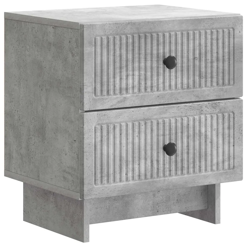 vidaXL Nachtkastje Betongrijs 43 x 34,5 x 47,5 cm Bewerkt hout grijs, foto 4