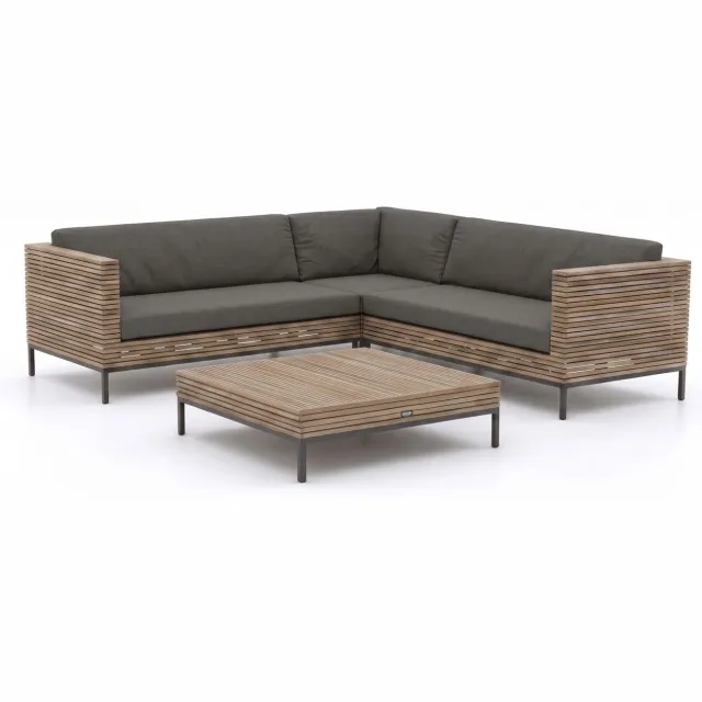 ROUGH Furniture ROUGH-D hoek loungeset 4-delig 5-zits Bruin