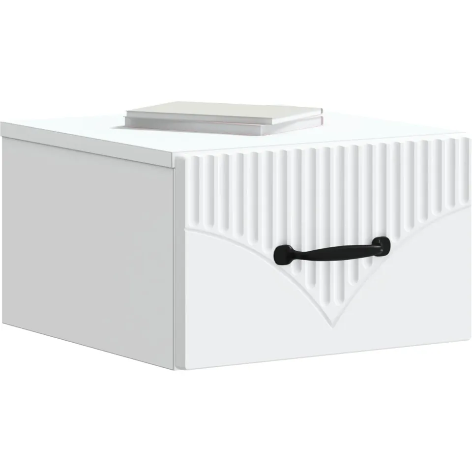 vidaXL Wandbeugel Bedkast Wit 34,5 x 33 x 20 cm Bewerkt hout