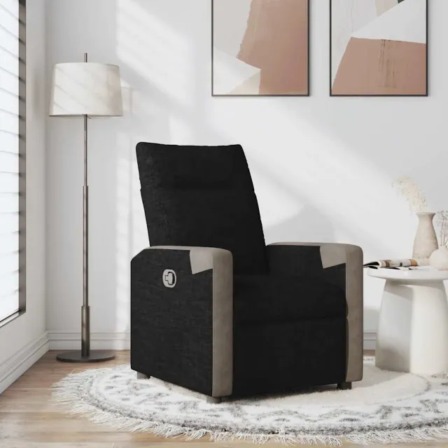vidaXL Fauteuil verstelbaar stof zwart