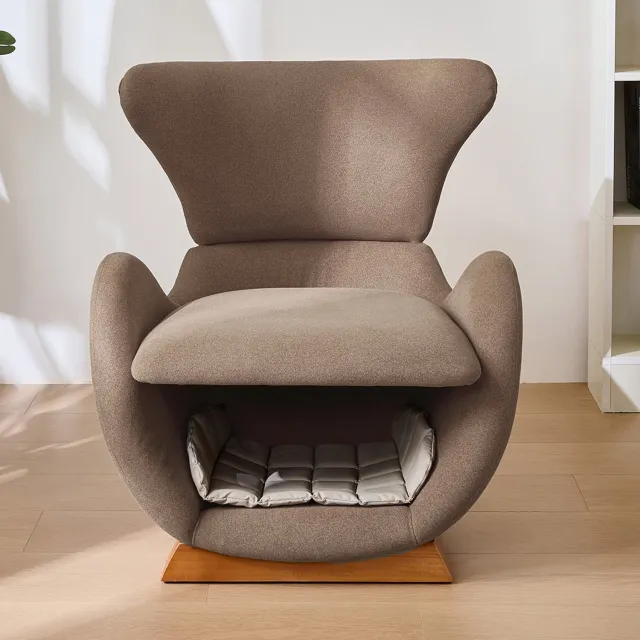 Welltin Fauteuil met kattenhol - krabvaste stof - massief houten frame - 150 kg - 66 x 69 x 76 cm - Bruin