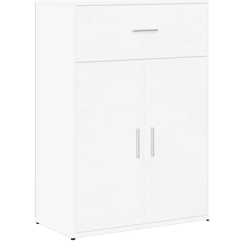 vidaXL Dressoirs 2 st 60x30x84 cm bewerkt hout wit, foto 4