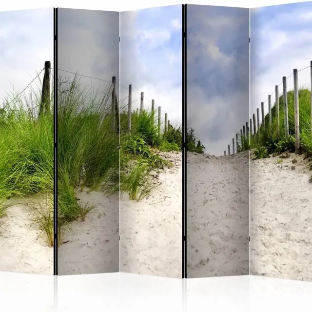 karo-art Vouwscherm / Kamerscherm - pad naar de Noordzee 225x172cm, gemonteerd geleverd, dubbelzijdig geprint Multikleur