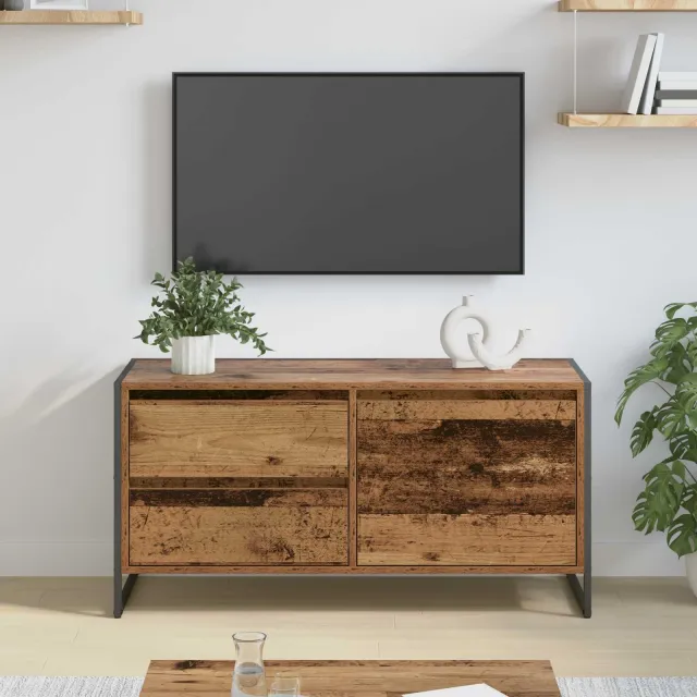 vidaXL TV-kast 100 x 36 x 49.5 cm Oud Hout Bewerkt hout Bruin