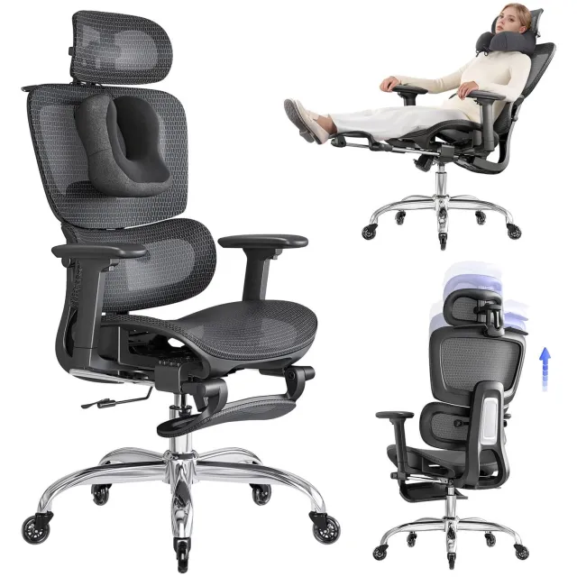 Duraxl Bureaustoel - Ergonomisch - 5-niveaus hoogteverstelling - Zwart