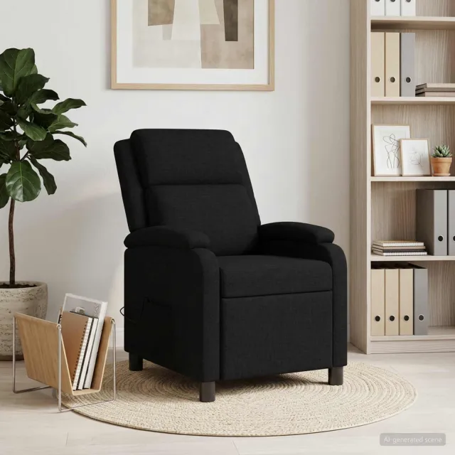 vidaXL Massage Recliner Zwart Stof