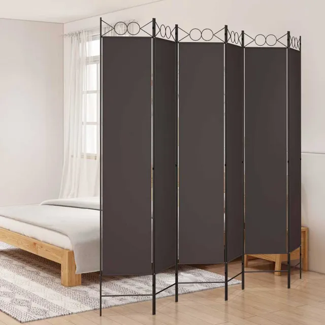 vidaXL Kamerscherm met 6 panelen 300x220 cm stof bruin, foto 2