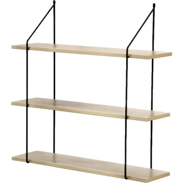 CaliCosy Boekenplank 3-laags met zwarte beugel - 60 x 16 x 60 cm 12244 Casame