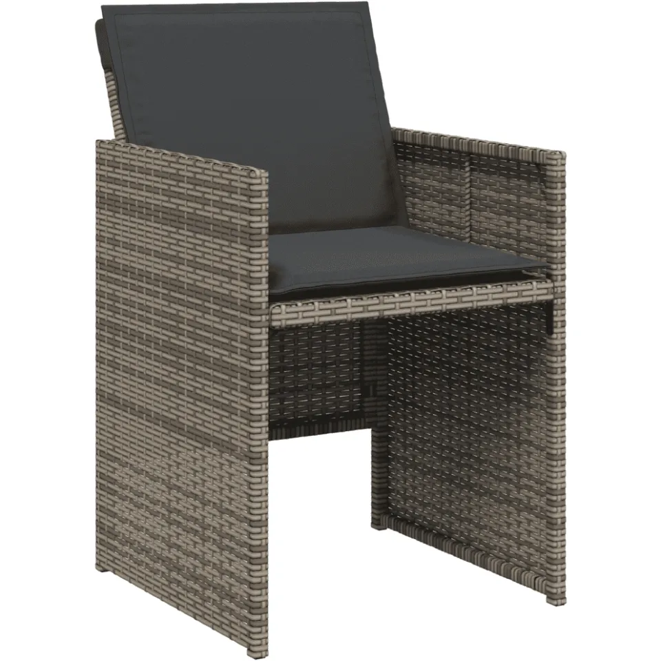 vidaXL 17-delige Tuinset met kussens poly rattan grijs, foto 4
