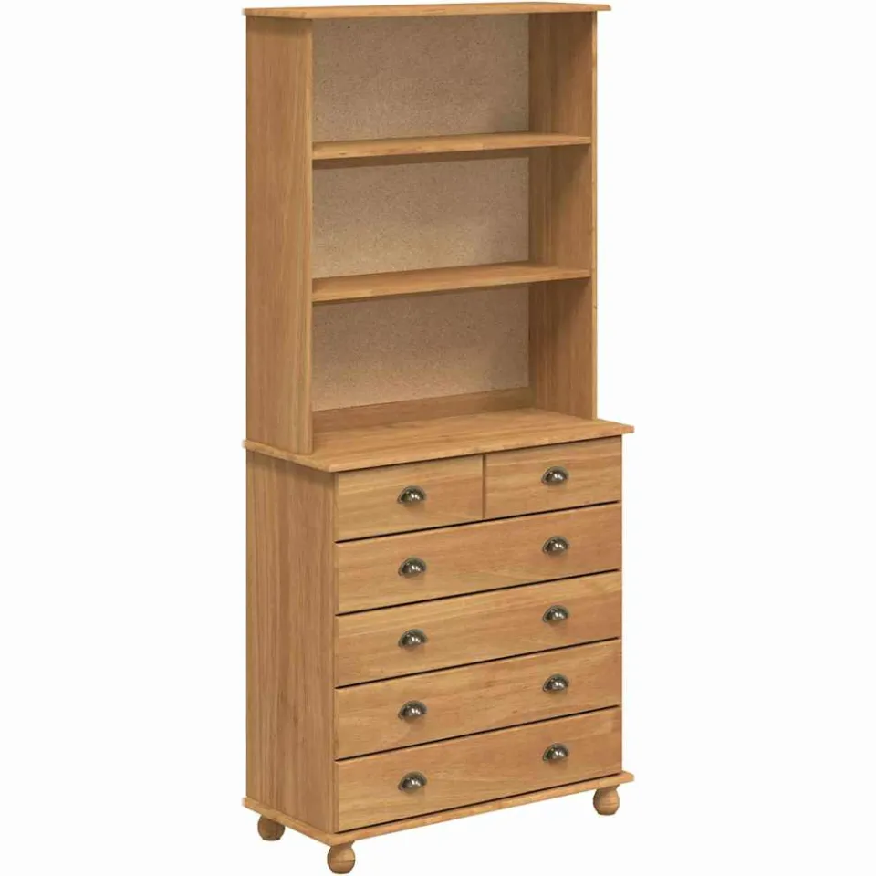 vidaXL Hutch ASKIM Honing Wax 91 x 40 x 200,5 cm Massief grenenhout bruin, foto 3