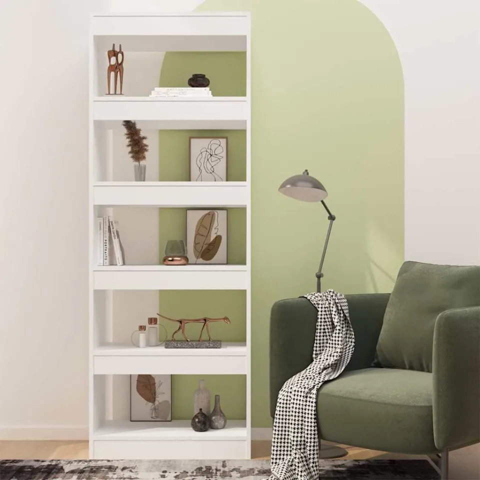 vidaXL Boekenkast/kamerscherm 60x30x166 cm spaanplaat wit, foto 3