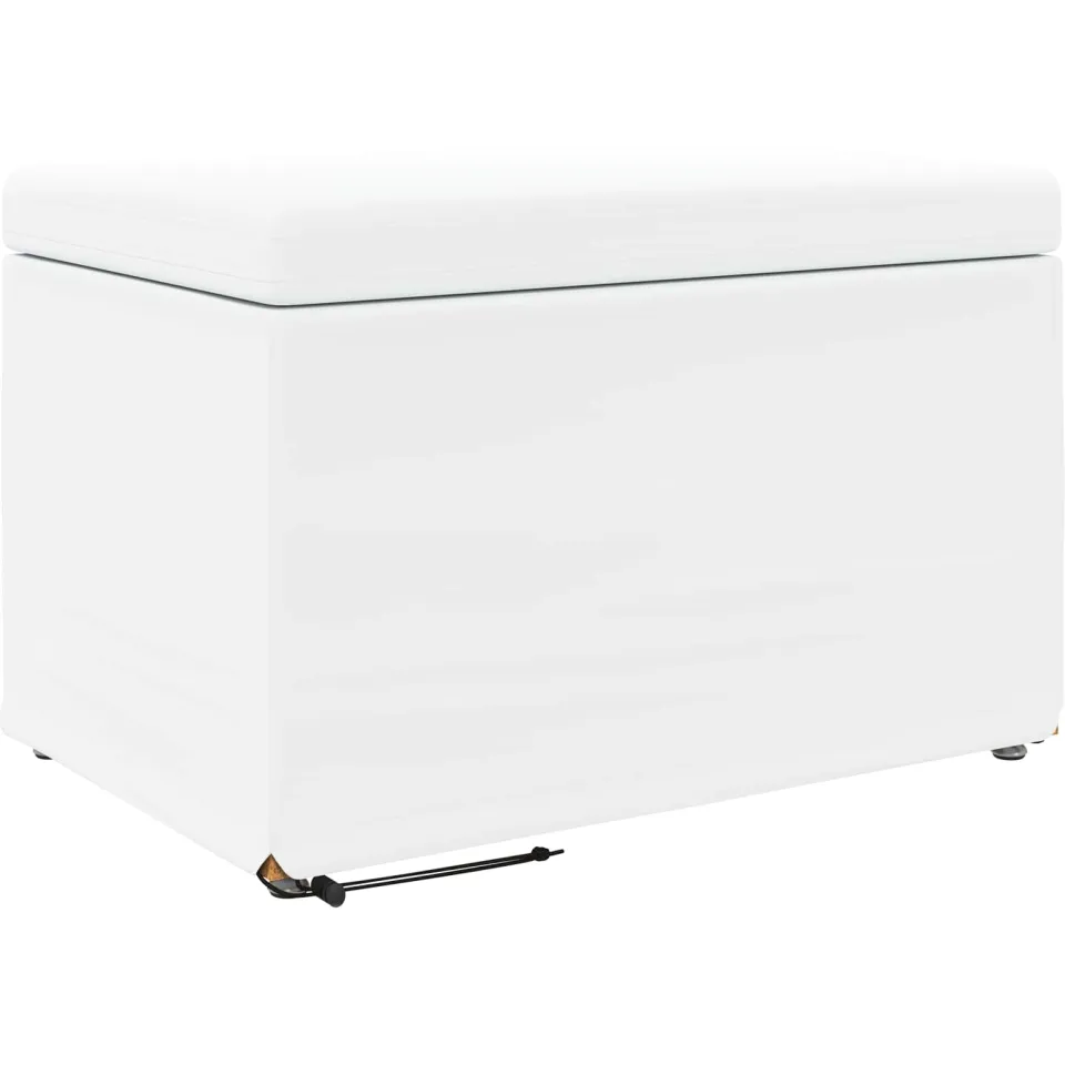 vidaXL Kruk Wit 61 x 41 x 40 cm Nepleer en Gefabriceerd Hout, foto 4