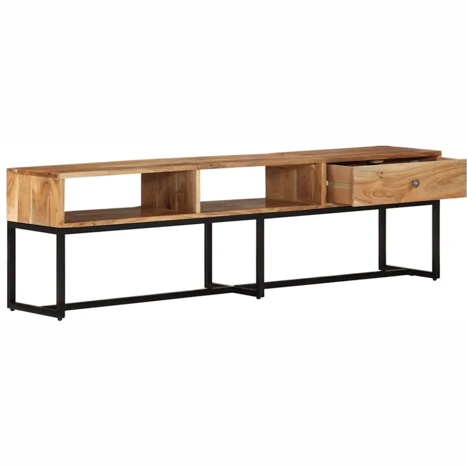 vidaXL Tv-meubel 160x30x45 cm massief acaciahout bruin, foto 3