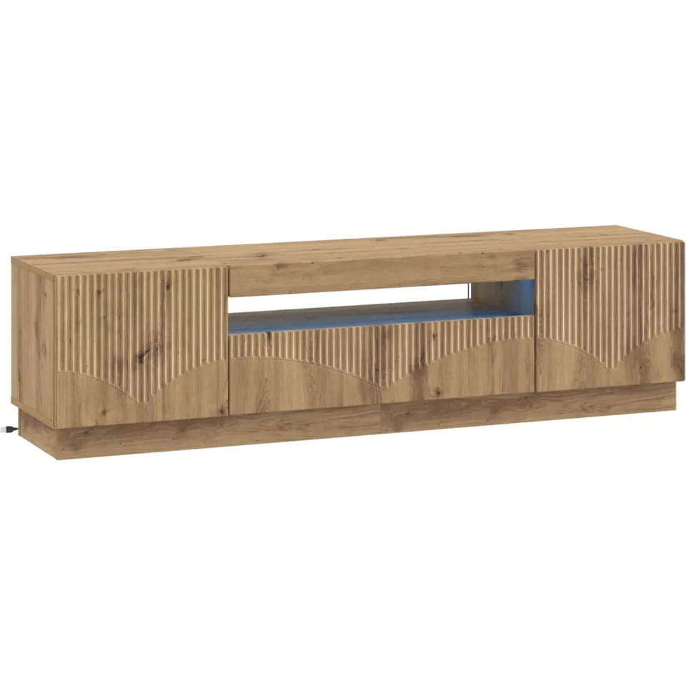 vidaXL LED tv-meubel Artisanaal eiken Bewerkt hout, foto 3