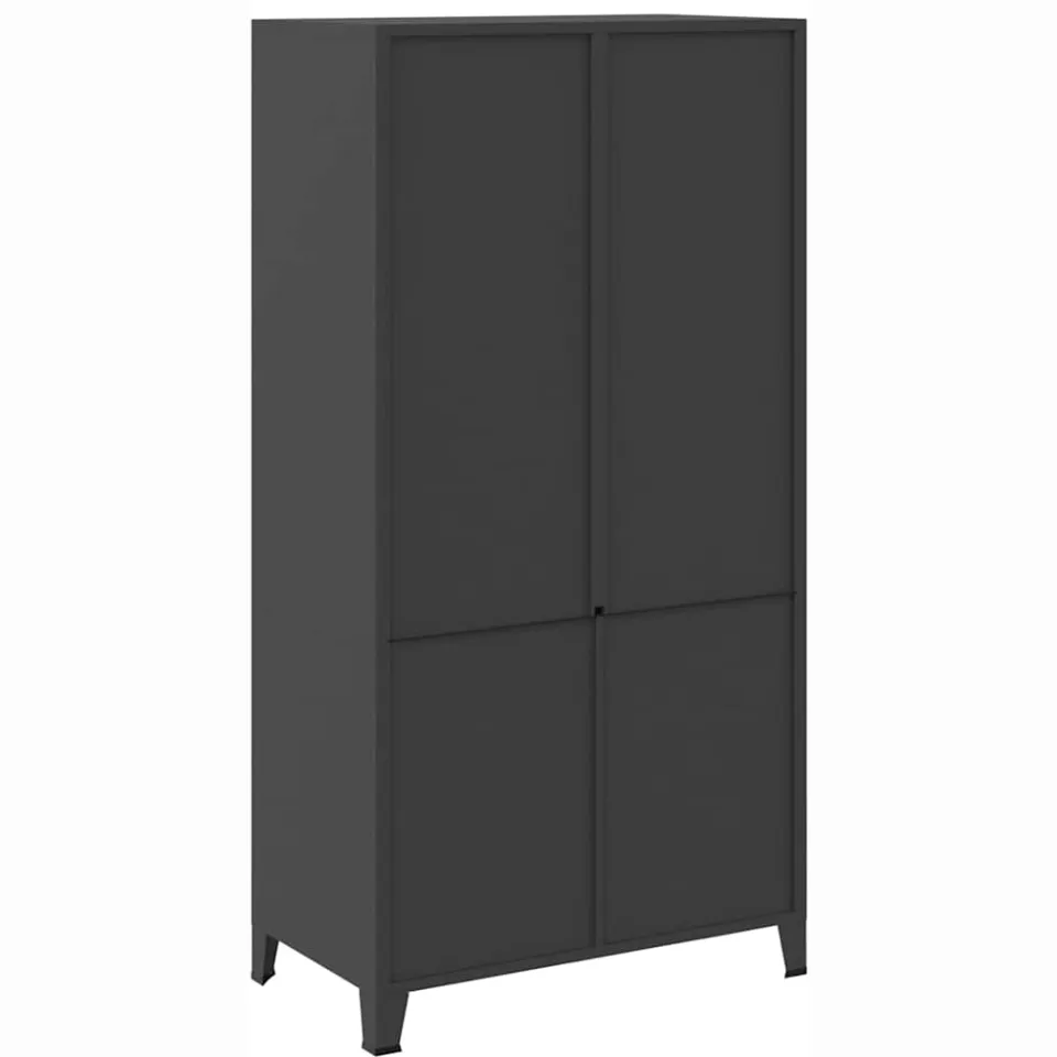 vidaXL Kledingkast industrieel 90x50x180 cm metaal zwart