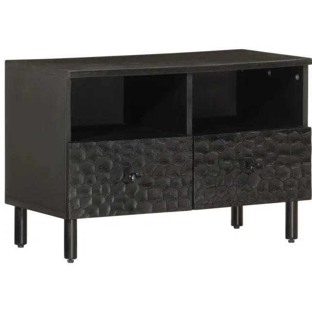 vidaXL Tv-meubel 70x33x46 cm massief mangohout zwart