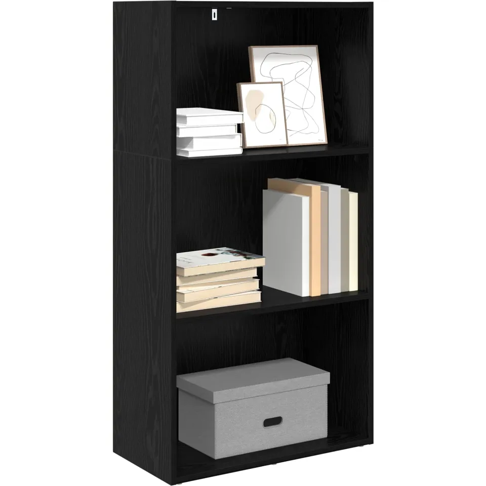 vidaXL Boekenkast 60 x 30 x 114 cm Bewerkt hout Zwart Eiken