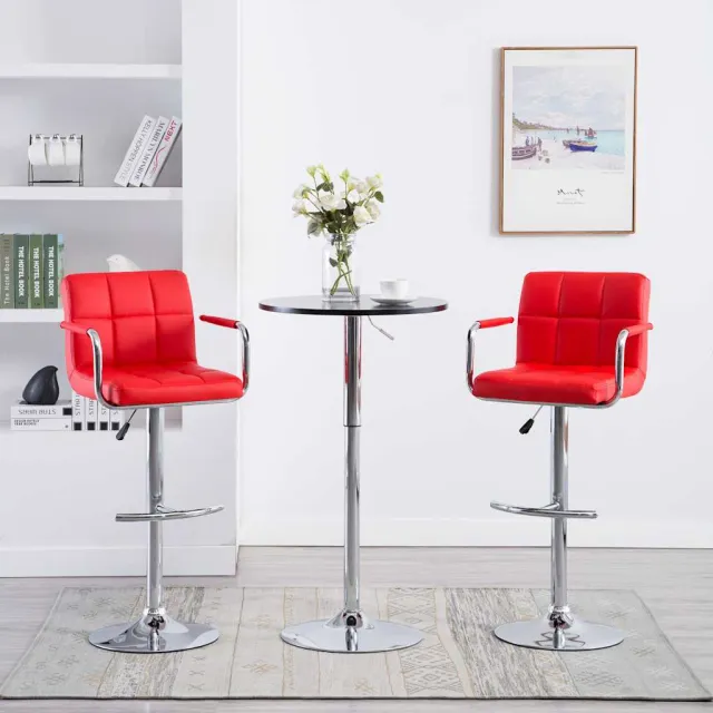 vidaXL Barstoelen 2 st kunstleer rood, foto 2