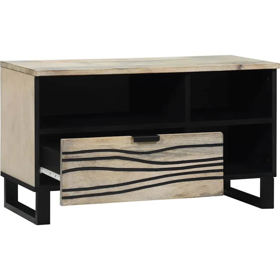 vidaXL TV Eenheden 80 x 33 x 46 cm Wit Bewerkt hout, foto 2