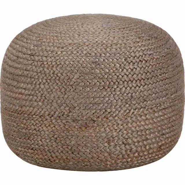 vidaXL Poef handgemaakt 45x30 cm jute lichtgrijs