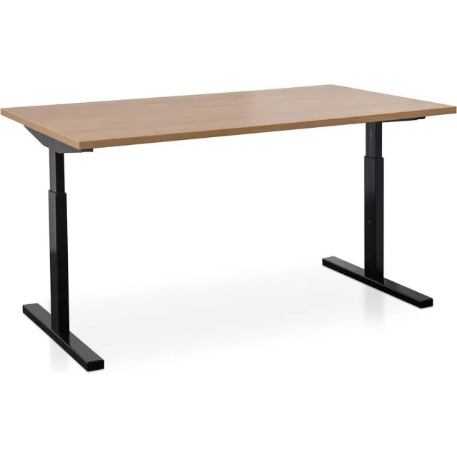 Start Pintado Rechthoek bureau instelbaar | Start Pintado | 120 x 80 cm | Frame zwart - blad havanna Zwart frame - havanna blad